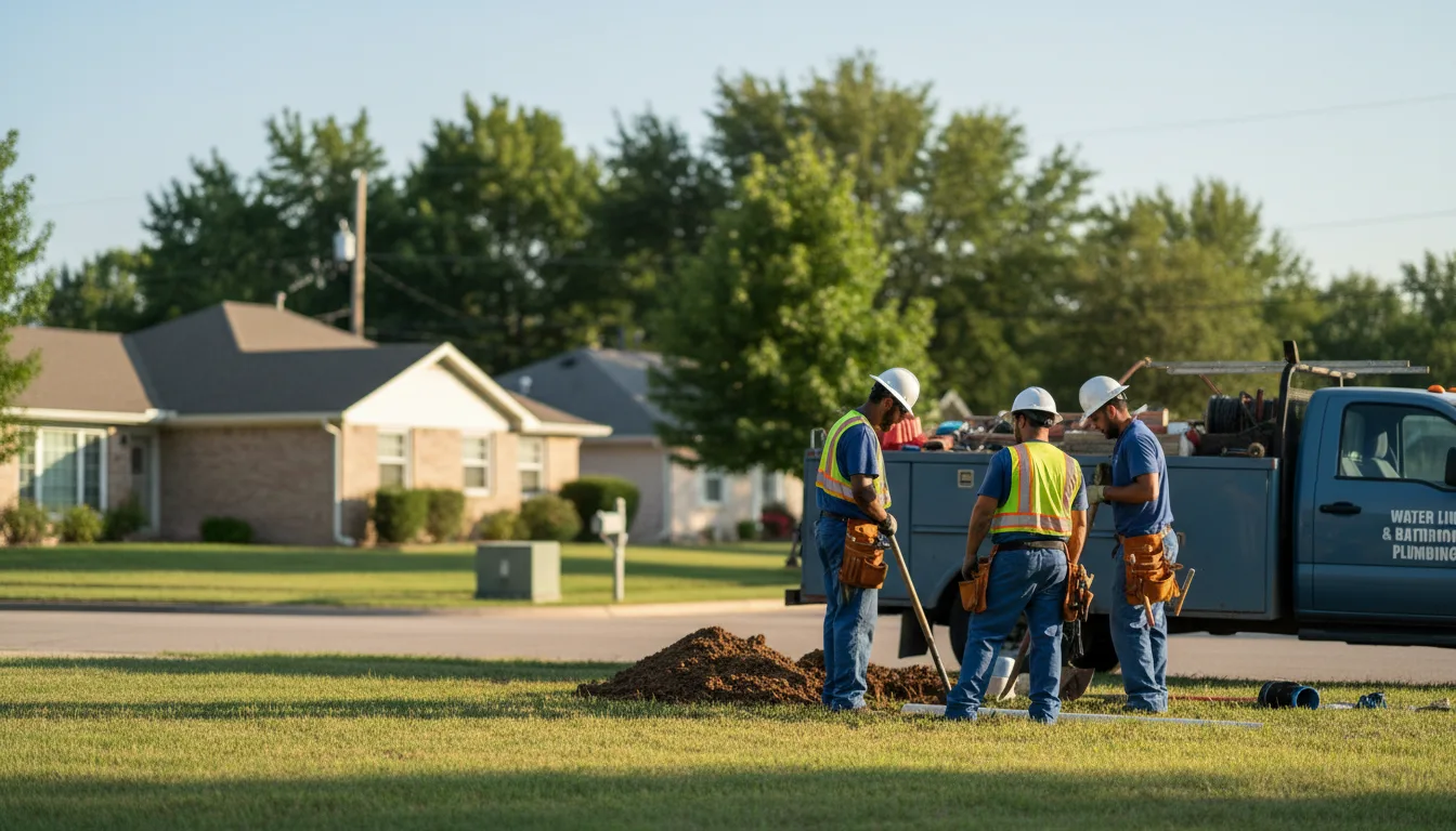Residential water line and bathroom plumbing service in Mellott, IN
